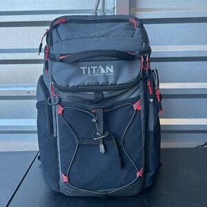 Titan by Arctic Zone Deep Freeze Insulated Backpack Cooler Gray Black Red